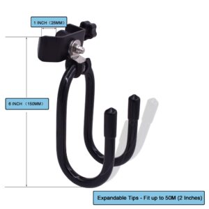 YYST Microphone Stand Clamp-On Studio Headphone Hanger Holder Hook Rack for Headphone, Cords, Tambourines, etc- No Instrument (1)