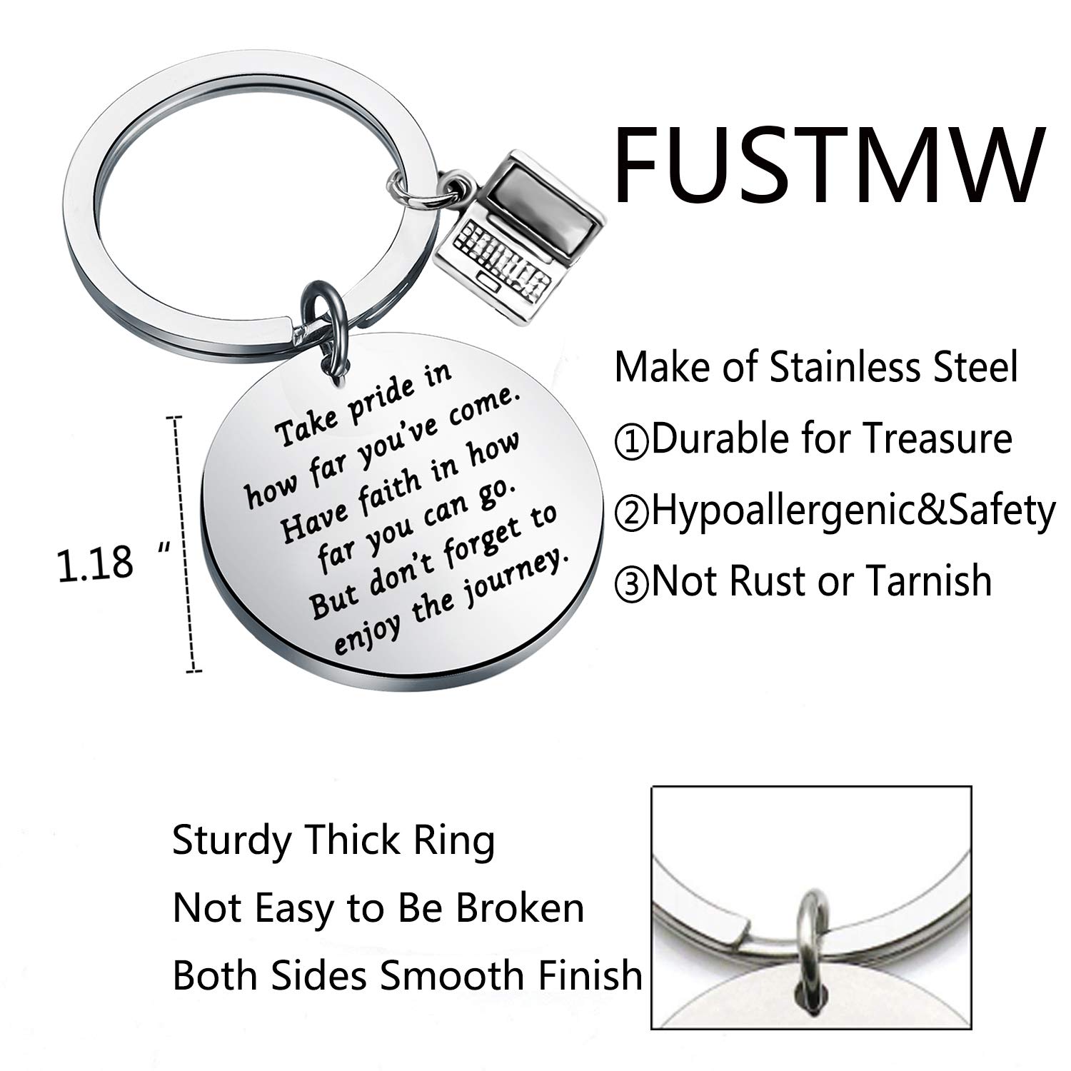 FUSTMW Software Engineer Gifts Computer Programmer Keychain Computer Science Tech Developer Gift for Computer Coder Gifts (silver)