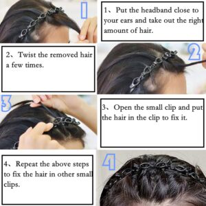 6PCS double bangs hairstyle hairpin headband for girls women Double Layer twist plait headband twister hair clip tools magic braided hairdressing hairpin Korean woven Fashion