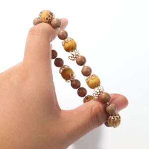 YADOCA 6 Sets Bohemian Wood Beaded Bracelets Set for Women Multilayer Stretch Tassel Bracelets Set Elephant Charm Love Statement Bangles