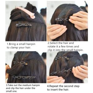 6PCS double bangs hairstyle hairpin headband for girls women Double Layer twist plait headband twister hair clip tools magic braided hairdressing hairpin Korean woven Fashion