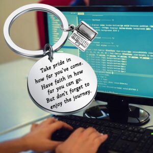 FUSTMW Software Engineer Gifts Computer Programmer Keychain Computer Science Tech Developer Gift for Computer Coder Gifts (silver)