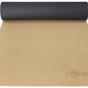 Sol Living Natural Cork Yoga Mat Yoga Mat Stretching Pilates Meditation Exercise Mat Gym Equipment Non Slip Portable Travel Yoga Accessories Foldable Workout Mat - 24" x 72"