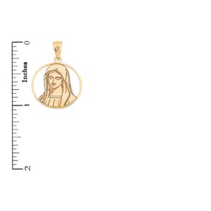 Certified 14k Yellow Gold Customized Name Blessed Virgin Mary Miraculous Pendant