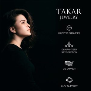 Takar Elegant 10k Yellow Gold Diamond and Genuine Oval Sapphire Stackable Ring (Size 5.25)