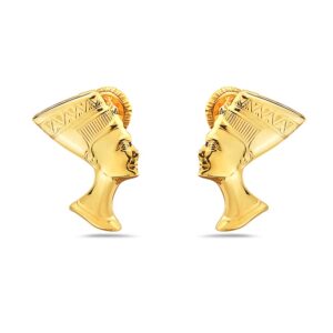 pori jewelers 10k yellow gold nefertiti egyptian queen stud earrings with screw backings for women