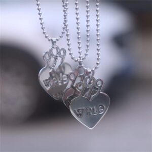 COMTRUDE 999 Necklace Premium Stainless Steel Pendant Perfect Gifts for Young Singer Fans Silver