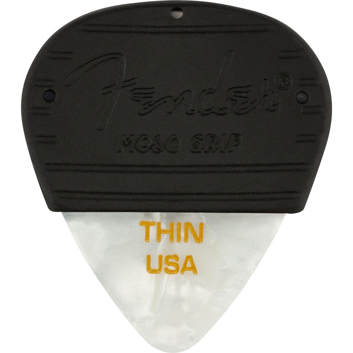 Fender Mojo Grip Guitar Picks 351 Shape, Celluloid, White Moto, Thin, 3-Pack