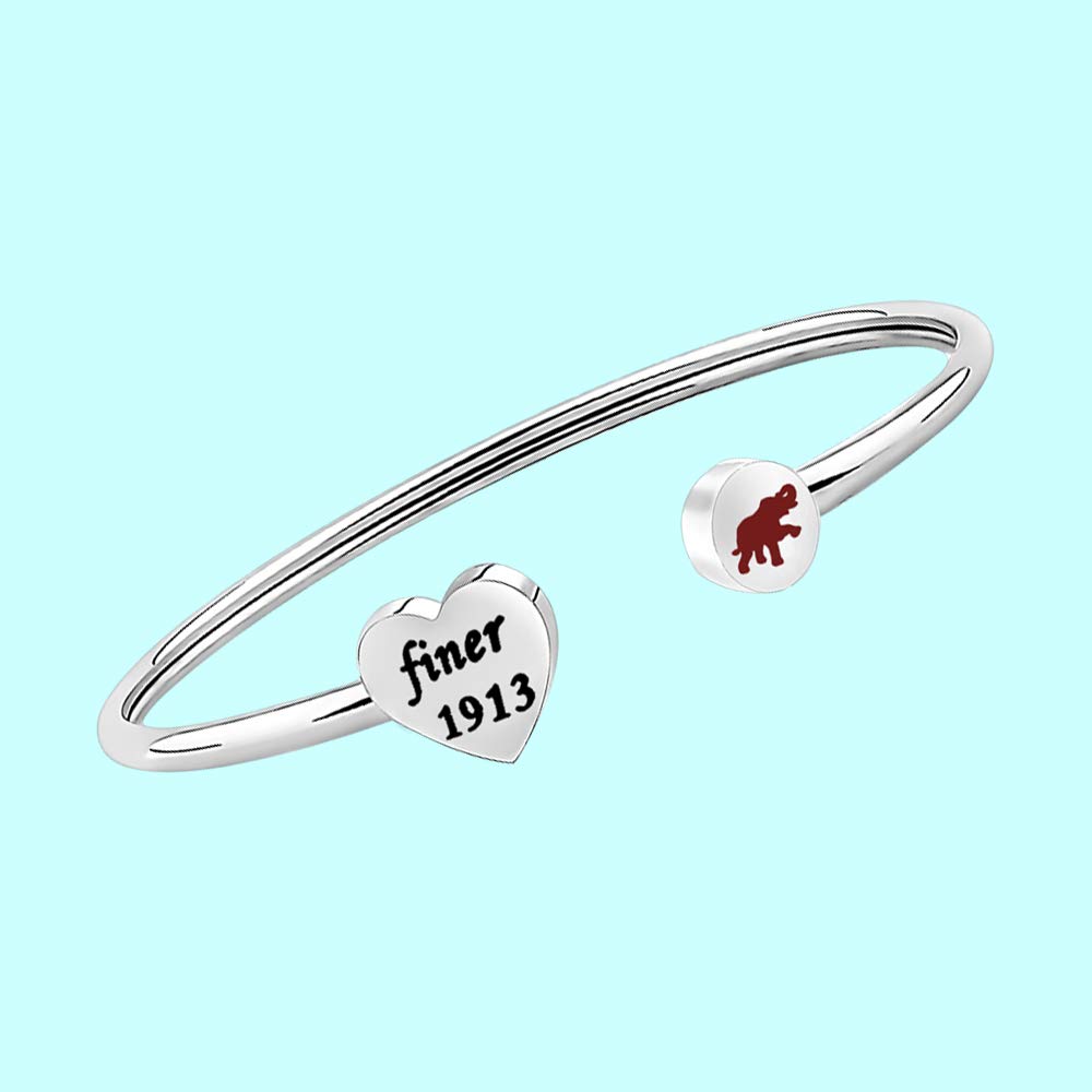 BAUNA Bangle Finer Theta Sorority Bracelet Lucky Elephant Sisterhood Gift (Finer Bracelet)