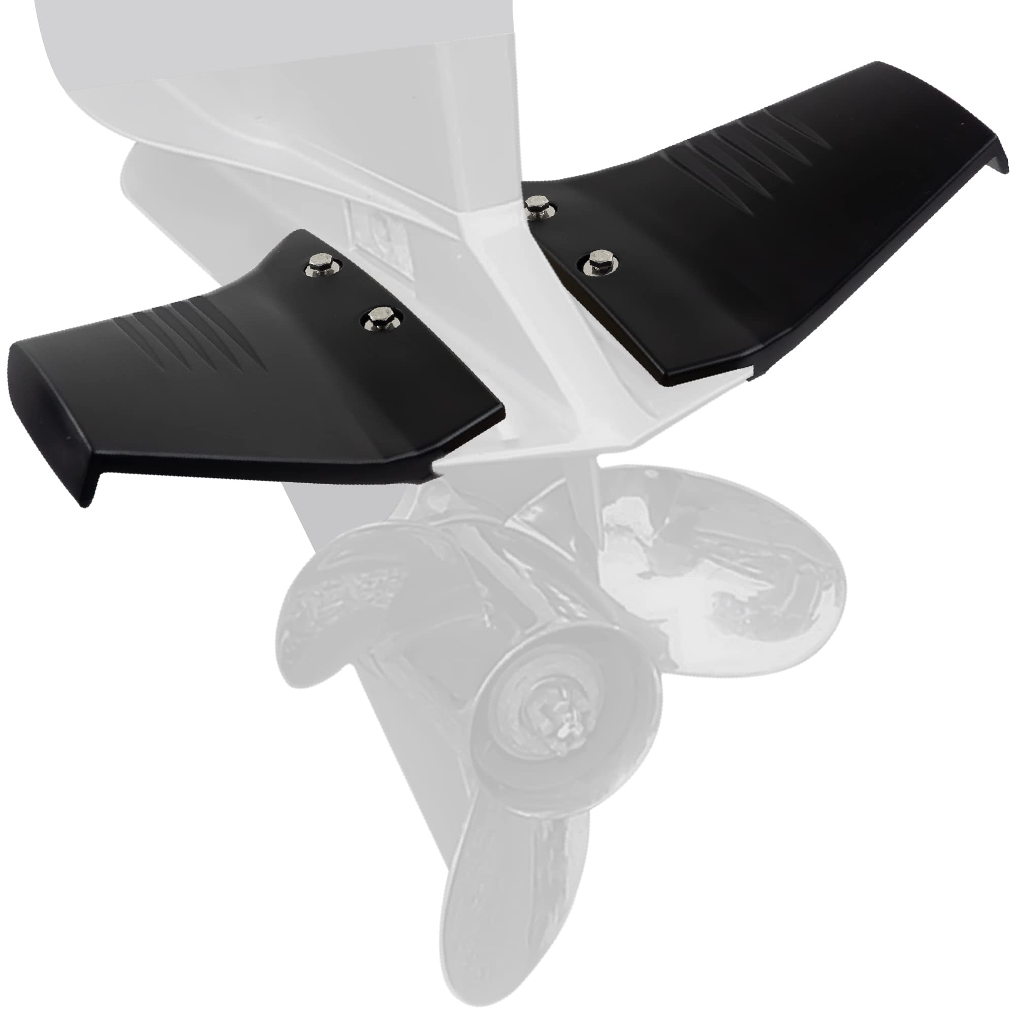 Five Oceans Hydrofoil, Hydrofoil for Outboard Motor, Hydro-Stabilizer Fins for Outboards and Stern Drive, Up to 50HP, Black - FO4470