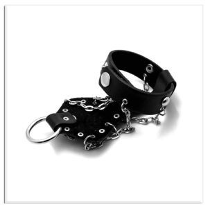 Xusamss Punk Rock Alloy Skull Hand Rivet Chain Cuff Bracelet,7"-8"