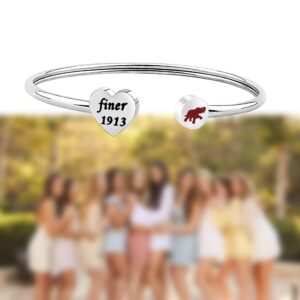 BAUNA Bangle Finer Theta Sorority Bracelet Lucky Elephant Sisterhood Gift (Finer Bracelet)