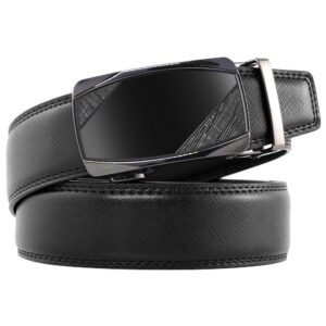 DOOPAI Mens Belt, Ratchet Genuine Leather Belt for Men 1 3/8" with Click Sliding Buckle,Gift Box