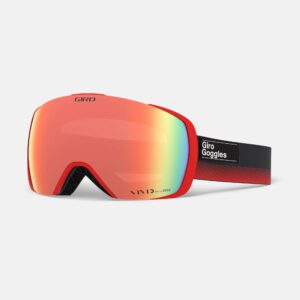 Giro Contact Ski Goggles - Snowboard Goggles for Men & Women - Black/Red Label Strap with Vivid Ember/Vivid Infrared Lenses