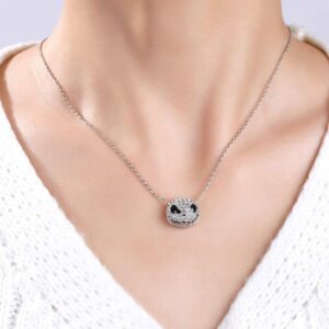 Skull Necklace for Women Nightmare Before Christmas Pendants Princess Anniversary Promise Gift for Women Bride Teen Girl