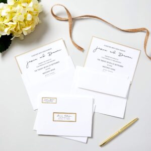 Avery Printable Address Labels, 1" x 2-5/8", Matte White with Metallic Gold Borders, 300 Blank Mailing Labels (06540)