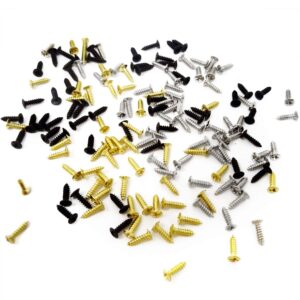 Honbay 150PCS Guitar Bass Pickguard Mounting Screws Electric Guitar Cover Plate Backplates Screws Metal Replacement Screws for ST TL LP SG Guitar Parts (3 Color)