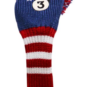 IZZO Vintage Fairway Headcover, Patriot USA, Red, White, Blue