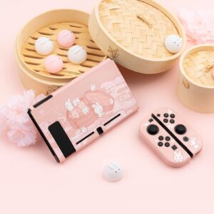 GeekShare Protective Case for Switch, Soft TPU Slim Case Cover Compatible with Nintendo Switch Console and Joy-Con (Steamed Bun Rabbit)