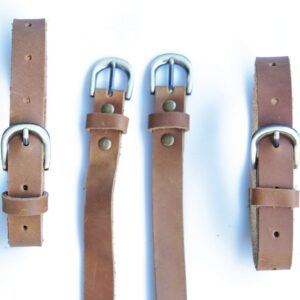 Jeereal Genuine Leather Stirrup Straps (4 Pack) with Metal Buckle Adjustable Length (Bourbon Brown)