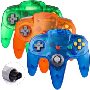 3 pack classic n64 controller, suily retro n64 gaming wired gamepad joystick controller-plug & play (non usb version)