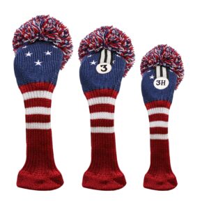 IZZO Vintage Fairway Headcover, Patriot USA, Red, White, Blue