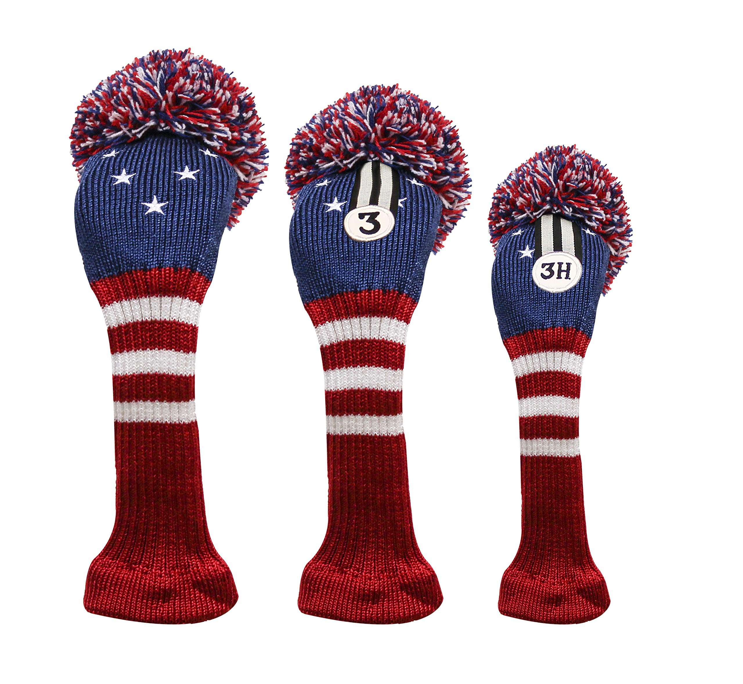 IZZO Vintage Fairway Headcover, Patriot USA, Red, White, Blue