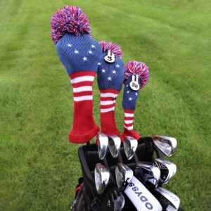 IZZO Vintage Fairway Headcover, Patriot USA, Red, White, Blue