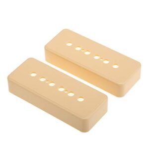 musiclily pro plastic 50mm p90 soapbar guitar pickup covers for import lp sg electric guitar, cream (set of 2)