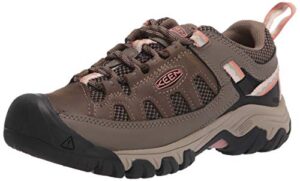 keen women's targhee vent low height breathable hiking shoes, stone gray/brick dust, 10.5