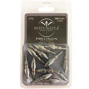 white water archery precision stainless steel field practice points 5/16" dia (125 grain)