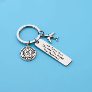 LQRI Military Mom Gift The Few The Proud The Emotional Keychain for Army Mom Navy Mom Air Force Mom Soldier Military Jewelry Deployment Gift for Mom (air force mom)