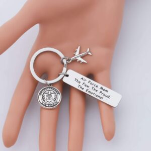 LQRI Military Mom Gift The Few The Proud The Emotional Keychain for Army Mom Navy Mom Air Force Mom Soldier Military Jewelry Deployment Gift for Mom (air force mom)