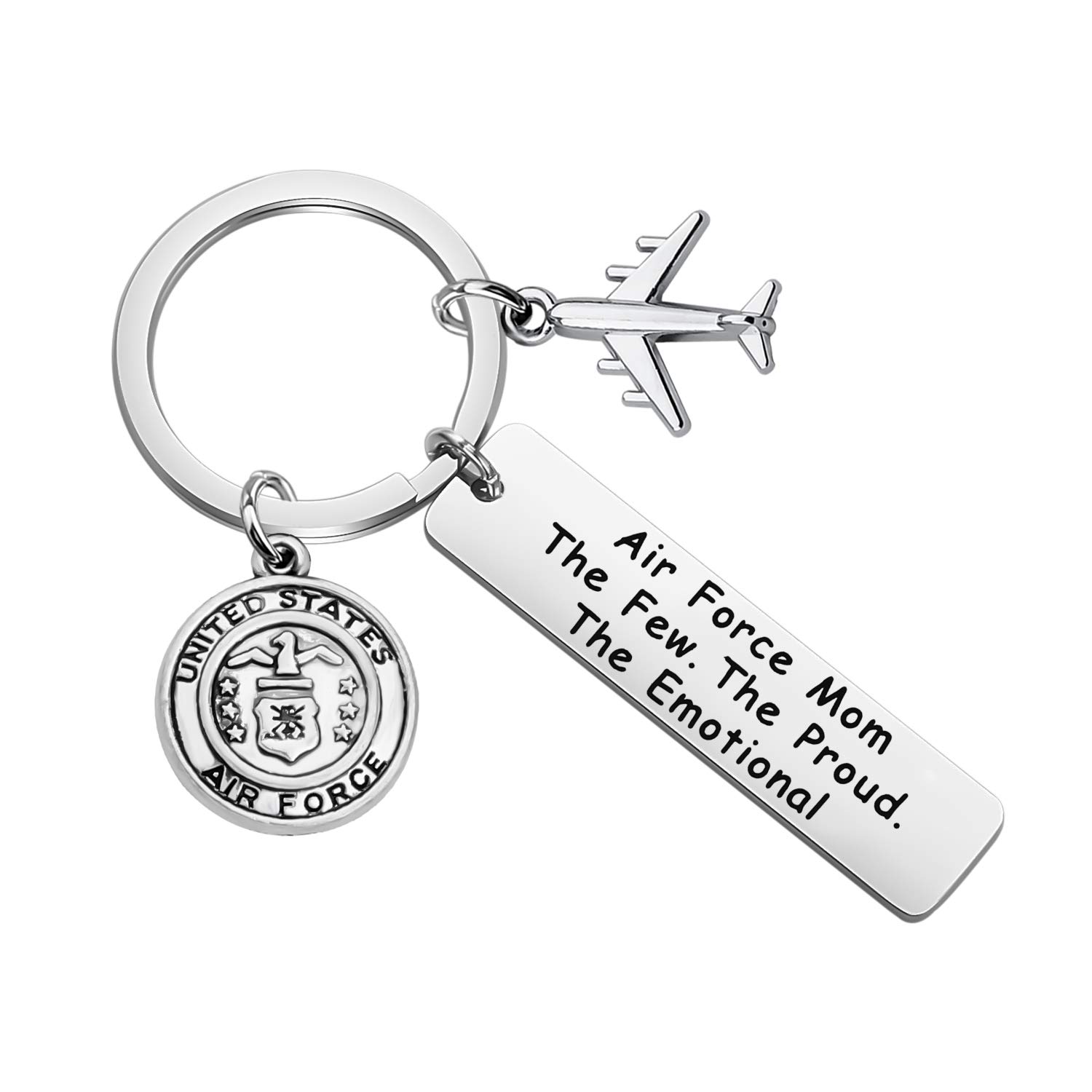 LQRI Military Mom Gift The Few The Proud The Emotional Keychain for Army Mom Navy Mom Air Force Mom Soldier Military Jewelry Deployment Gift for Mom (air force mom)