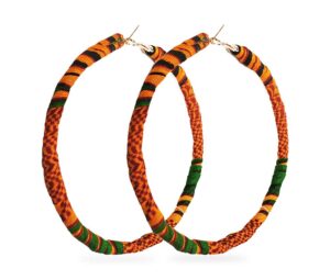 dupsie's african print kente fabric wrapped hoop earrings