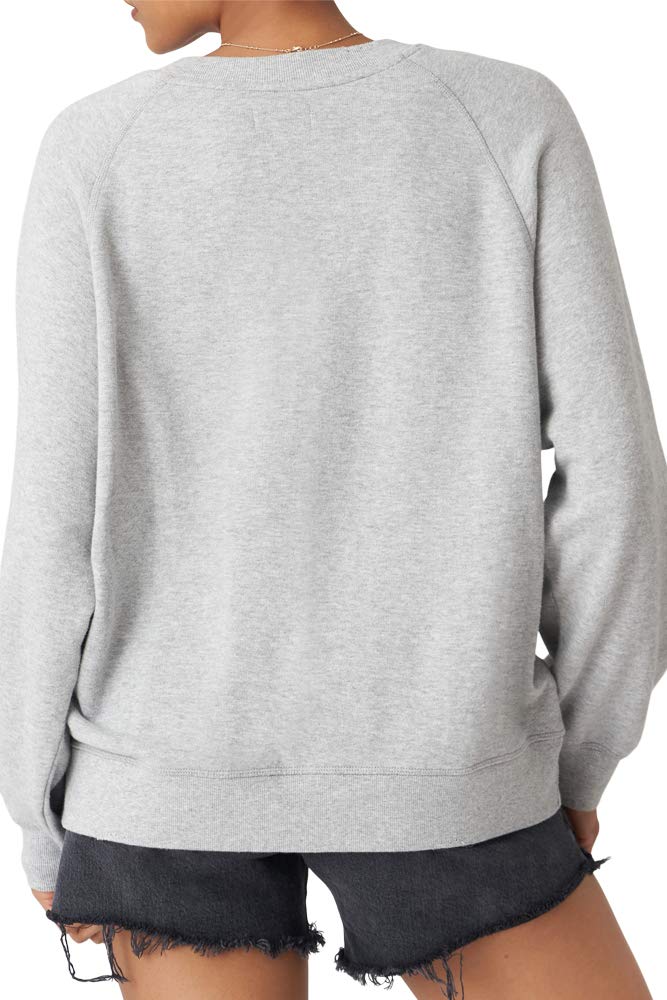 Bandier x Sincerely Jules_The Juniper Crew Neck Sweatshirt Vintage Heather Grey Embroidered-M