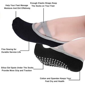 Yinxily Non Slip Yoga Socks for Women,Sticky Sock for Pilates & Pure Barre & Walking & Bikram Fitness Socks with Grips