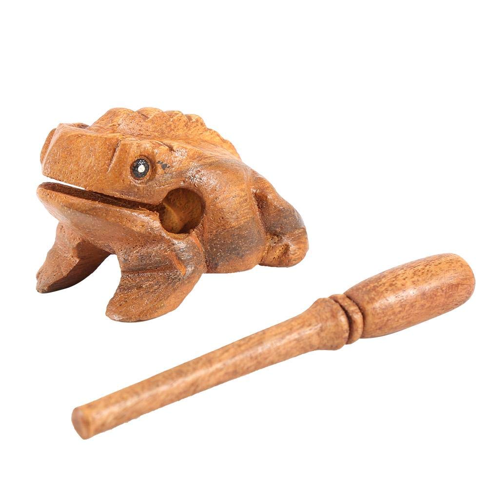 Ymiko Wood Frog Guiro Rasp Wooden Handcraft, Musical Instrument Tone Block Percussion Wood Toy, Thailand Traditional Craft for Home and Office Decor (5.8CM)