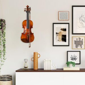 Violin Wall Mount Hanger, Ohuhu Hardwood Violin Hanger with Bow Holder for Home & Studio