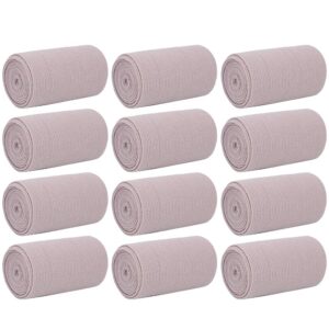 12 PCS Elastic Bandage Wrap,Bandage Compression Elastic Wound Dressing Comfortable for Sports Injury Emergency Aid Tool(7.5cm x 4.5m)