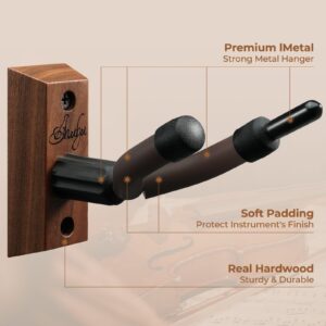 Violin Wall Mount Hanger, Ohuhu Hardwood Violin Hanger with Bow Holder for Home & Studio