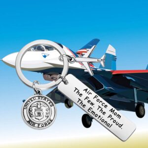 LQRI Military Mom Gift The Few The Proud The Emotional Keychain for Army Mom Navy Mom Air Force Mom Soldier Military Jewelry Deployment Gift for Mom (air force mom)