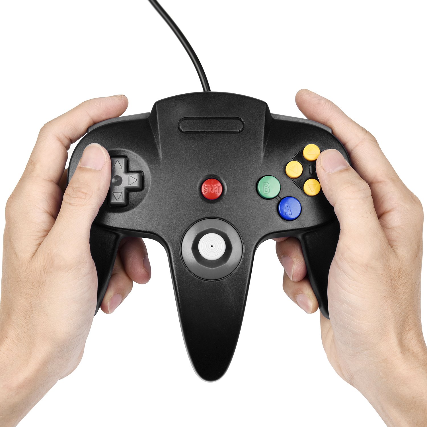 miadore N64 Classic Controller, Retro N64 64-bit Remote Gamepad Joystick for N64 Console Video Game System (Black)