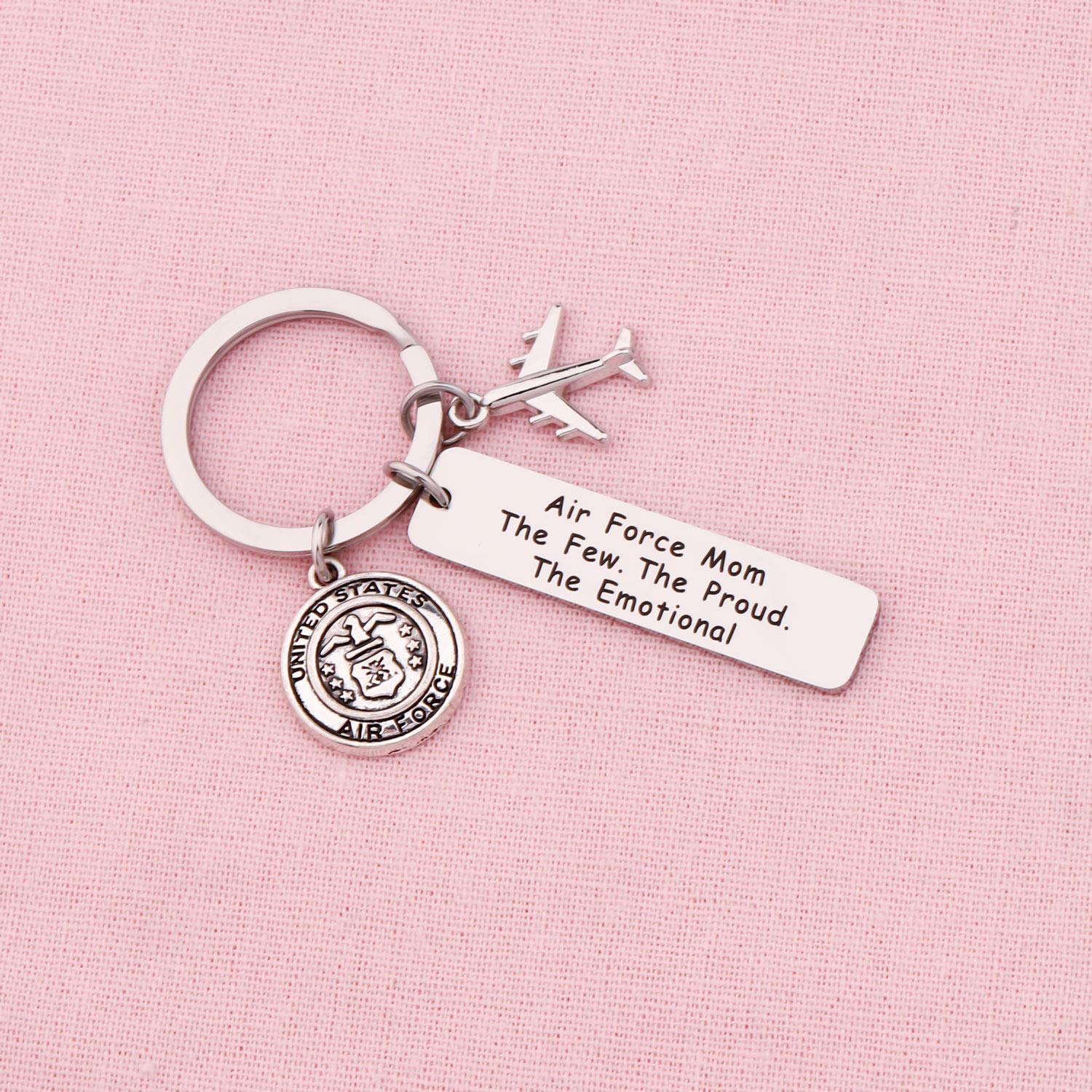 LQRI Military Mom Gift The Few The Proud The Emotional Keychain for Army Mom Navy Mom Air Force Mom Soldier Military Jewelry Deployment Gift for Mom (air force mom)