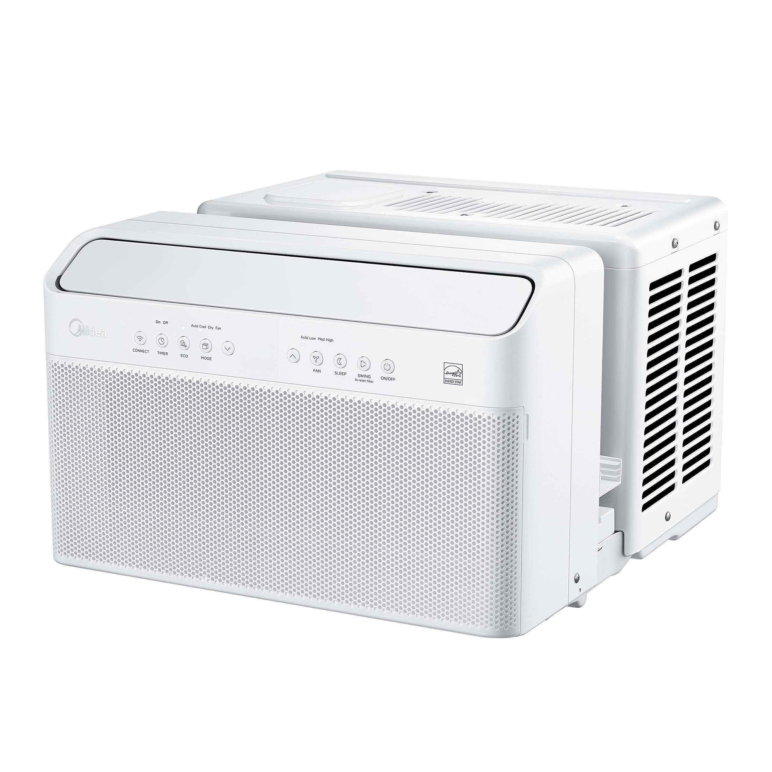 Midea U Inverter Window Air Conditioner 10,000BTU, The First U-Shaped AC with Open Window Flexibility, Robust Installation,Extreme Quiet, 35% Energy Saving, WiFi,Alexa,Remote, Bracket Included (Renewed)