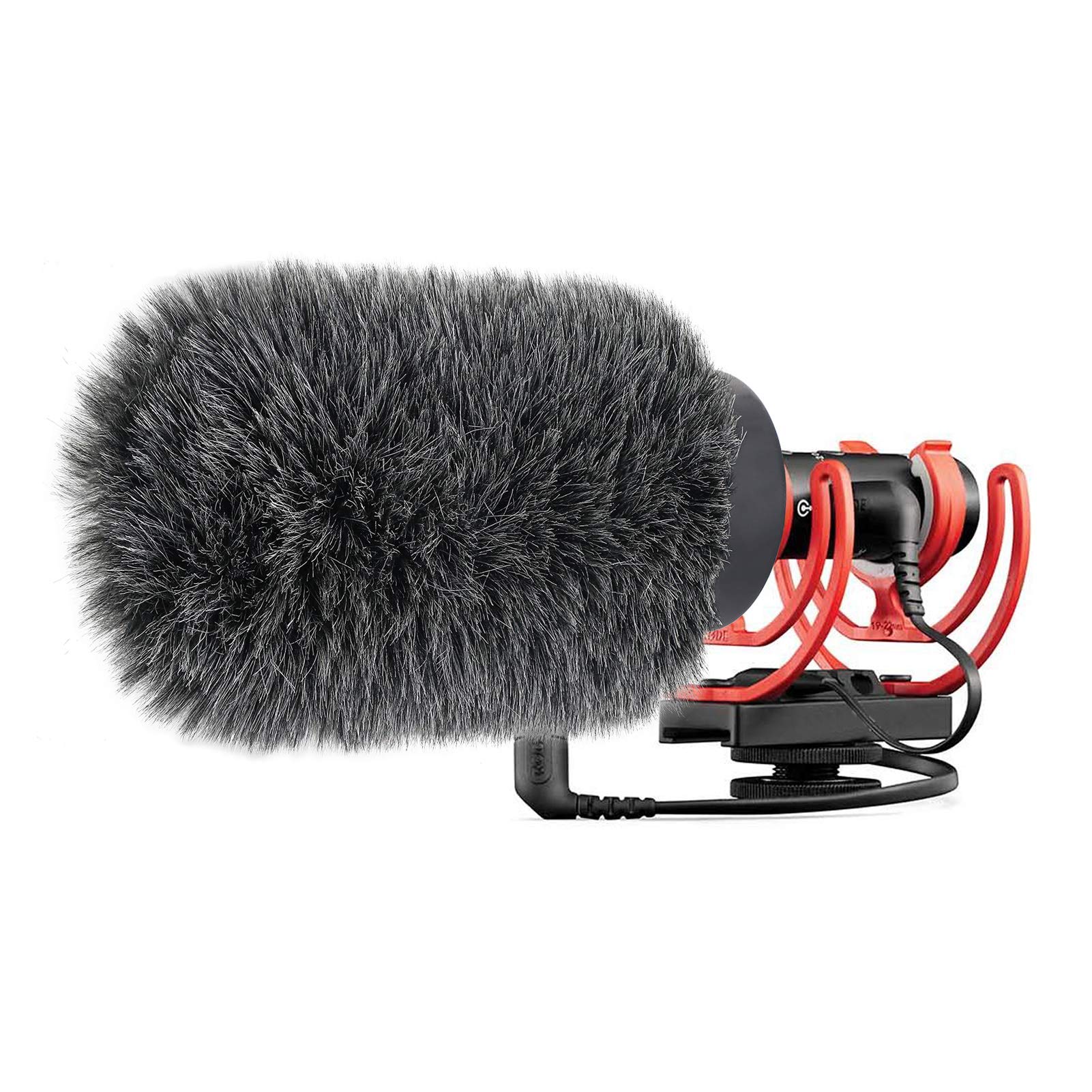 YOUSHARES NTG Furry Microphone Wind Shield - Windscreen/Windmuff for Rode VideoMic NTG and Microphones with Maximum Slot Length of 100mm (3.9") and Diameter of 18-24mm （Shag, Gray）