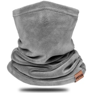 neck warmer gaiter winter fleece neck cover balaclava windproof face cover mask for ski motorcycle (grey, 1)