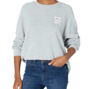 Bandier x Sincerely Jules_The Juniper Crew Neck Sweatshirt Vintage Heather Grey Embroidered-M