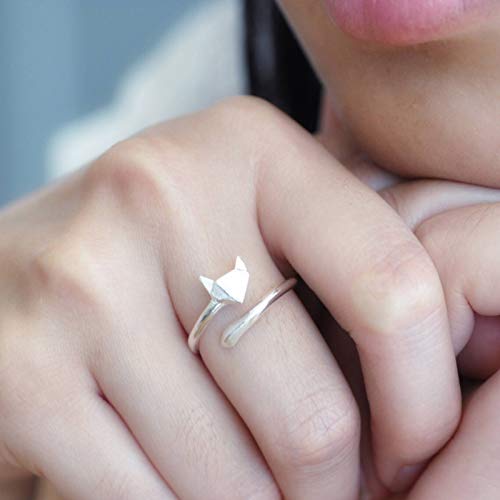 Fox Ring Sterling Silver 925 Ring For Wife Friends Stackable Rings Thumb Finger Rings Animal Jewelry