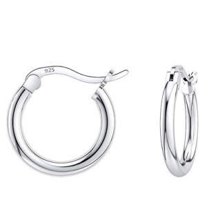 Savlano 925 Sterling silver Round Hoop Earrings for Women & Men Comes in 10MM-25MM (12)